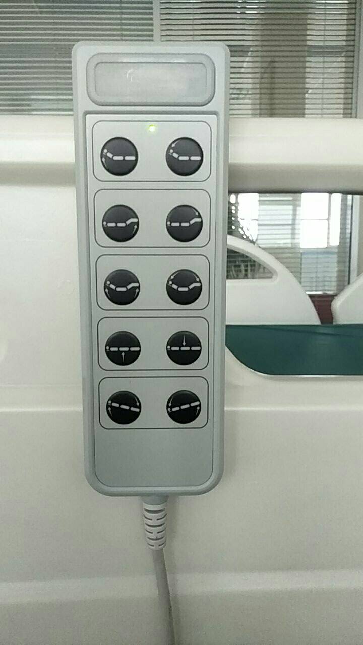 5 function fully electric hospital bed with mattress, remote control, and Trendelenburg