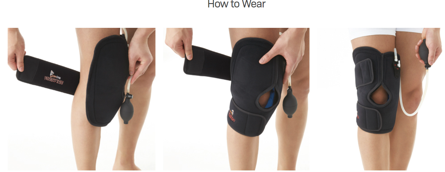Knee Brace with Hot & Cold Compression Gel Pack For Injury & Pain Relief Adjustable Compression Knee Brace With Straps For Sports Injury - Black