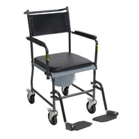 Commode chair with Four wheels (4 locks)