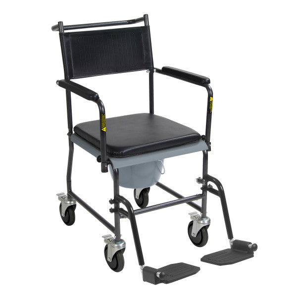 Commode chair with Four wheels (4 locks)