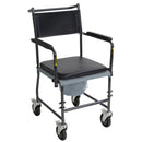Commode chair with Four wheels (4 locks)