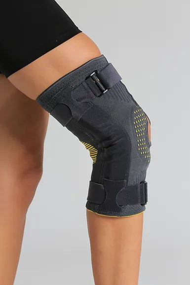 RIGID KNITTED KNEE SUPPORT WITH HINGES (FULL OPEN) - High Quality