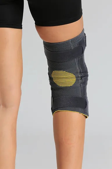 RIGID KNITTED KNEE SUPPORT WITH HINGES (FULL OPEN) - High Quality