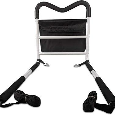 Home Bed Rail Assist Bar, with Multiple Grip Positions and Storage Pouch