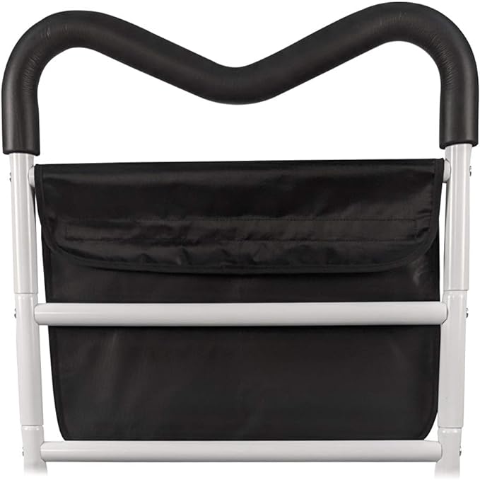 Home Bed Rail Assist Bar, with Multiple Grip Positions and Storage Pouch