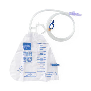 Urinary Drain Bag with Anti-Reflux Tower and Metal-Free Slide-Tap Drainage Port, 2,000 mL