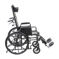Drive Medical Silver Sport Recliner wheelchair with Vinyl Upholstery
