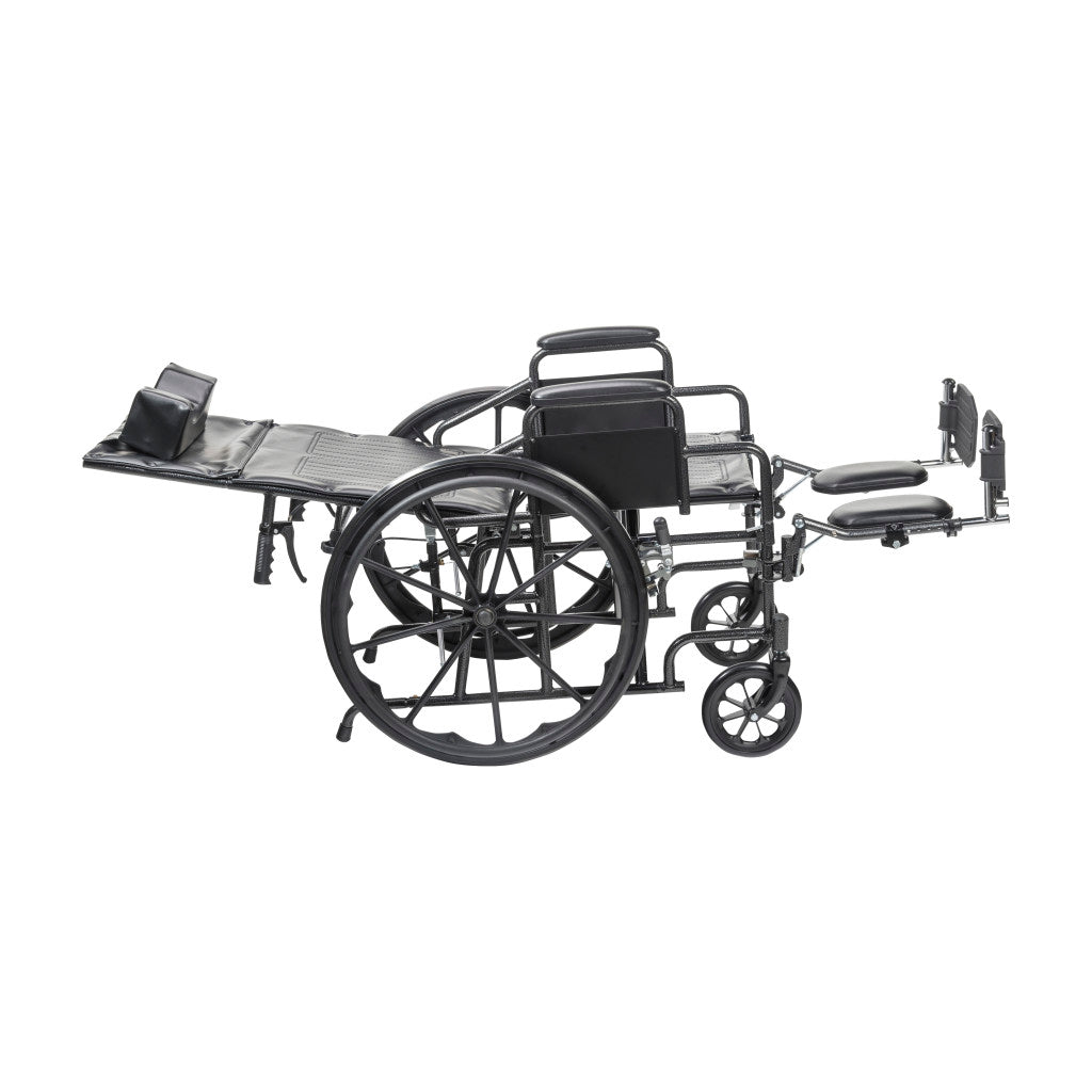 Drive Medical Silver Sport Recliner wheelchair with Vinyl Upholstery