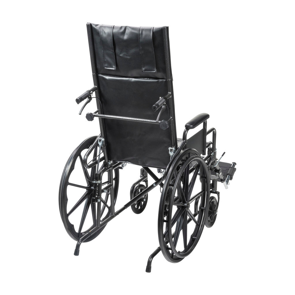 Drive Medical Silver Sport Recliner wheelchair with Vinyl Upholstery