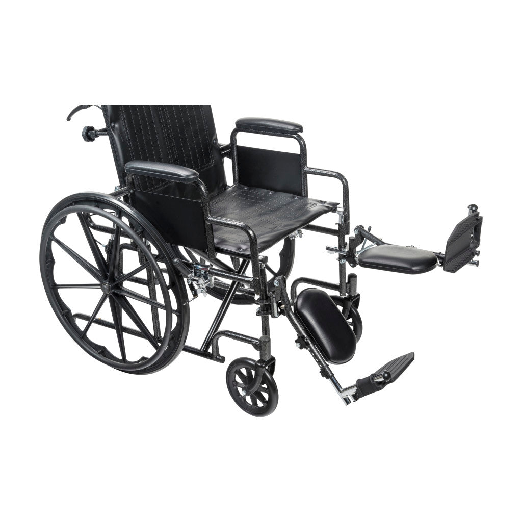 Drive Medical Silver Sport Recliner wheelchair with Vinyl Upholstery