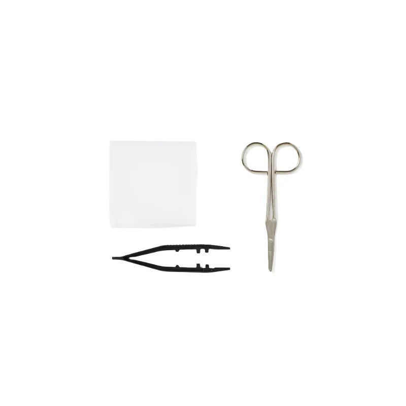 SUTURE REMOVAL KIT STERILE WITH PLASTIC FORCEP,LITTAUER SCISSOR,GAUZE SPONGE EACH