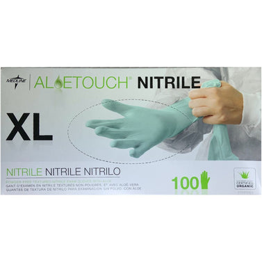 Medline AloeTouch Nitrile Gloves - 100 per Box