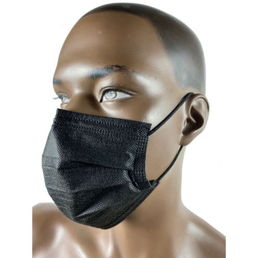 Black 3 Ply Masks - Boxes of 50