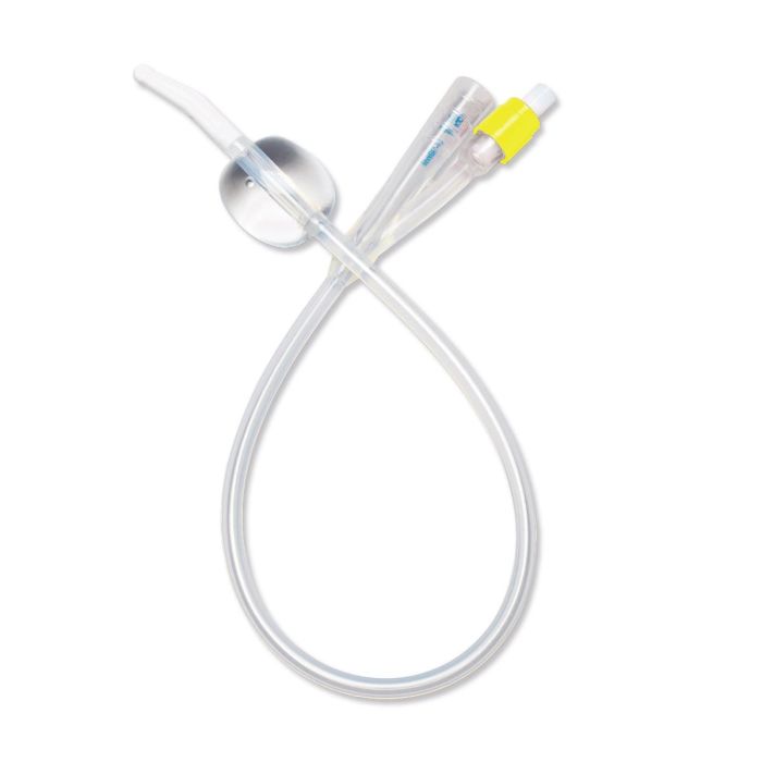 Silicone 2-Way 100% Silicone Foley Catheter with Coude Tip, 10 cc (mL)