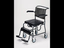 4 Way Padded Steel Commode Chair with Wheels