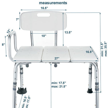 Transfer Bath Bench with Curtain Control: MHSBCS