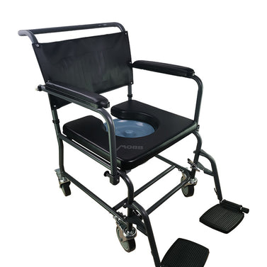 Padded Steel Commode Chair with Wheels II