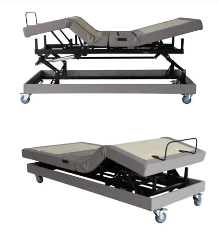 RESTEN HI-LO BED - TWIN XL w/ UPGRADED CASTORS, 39” x 80”; 410 LB WT CAP