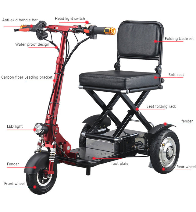 Lightweight Mobility Scooter For Adults Long Range Mobility Scooter For Seniors Adults Cushioned Seat Rent
