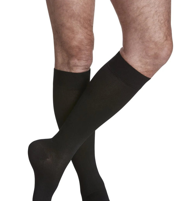 Sigaris Microfiber Calf Compression Stockings for men (20-30mmHg) with Grip-Top