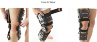 Post Surgery Open Knee Brace With Side Hinges & Dial Pin To Support Fracture (ACL/PCL), Post Surgeries Adjustable Knee Support - Black