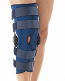 Knee Brace Support With Hinges For Stability With Dial Pin Lock & Knee Immobilizer Post Operation, Surgeries, And Rehabilitation - Long