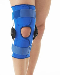 Short Medical Knee Brace With Side Hinges And Dial Pin Lock For Stability Adjustable Compression Knee Support Post Operation & Surgeries