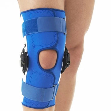 Short Medical Knee Brace With Side Hinges And Dial Pin Lock For Stability Adjustable Compression Knee Support Post Operation & Surgeries