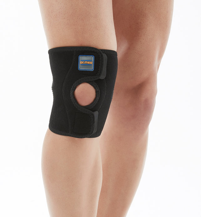 Short Medical Knee Brace With Side Hinges For Soft Tissue Support Post Operation & Surgeries Neoprene Knee Sleeve - Black
