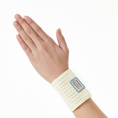 Dr Med Elastic Wrist Wrap -White | Wrist Compression and Support Wrap for Sprains, Strains, Tendonitis, Arthritis, Soft Tissue and Slight Distortions.