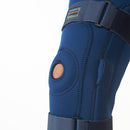 Knee Brace Support With Side Hinges Stability For Protection Against Tissue Adjustable Compression Support With Bi-Directional Straps For Pain Relief slight Injuries, Proprioception Of The Knee, Traumas & Contusions