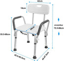 High Quality - Lightweight Shower Bath Chair For Seniors Anti Slip Back Support Portable Bath Seat For Elderly Disable Handicapped & Injured People - Adjustable Height Mobility Aid