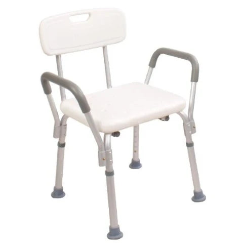 High Quality - Lightweight Shower Bath Chair For Seniors Anti Slip Back Support Portable Bath Seat For Elderly Disable Handicapped & Injured People - Adjustable Height Mobility Aid