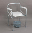 Aluminium Portable Commode Chair For Seniors Cushioned Seat Toilet Seat With Bucket Mobility Aid