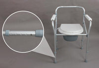 Aluminium Portable Commode Chair For Seniors Cushioned Seat Toilet Seat With Bucket Mobility Aid