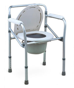 ZhdnBhnos 350lb Medical Mobility Elderly Potty Chair Waterproof Commode  Shower Padded Toilet Seat Bedside Transport Rolling Wheelchair Footrest  Aluminum 