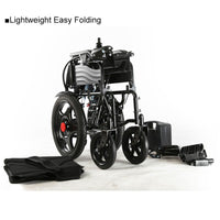 Electric Wheelchair With Folding Frame Safe Electric Wheelchair With Long Range Portable And Comfortable Mobility Aid For Elder, Seniors & Disabled People