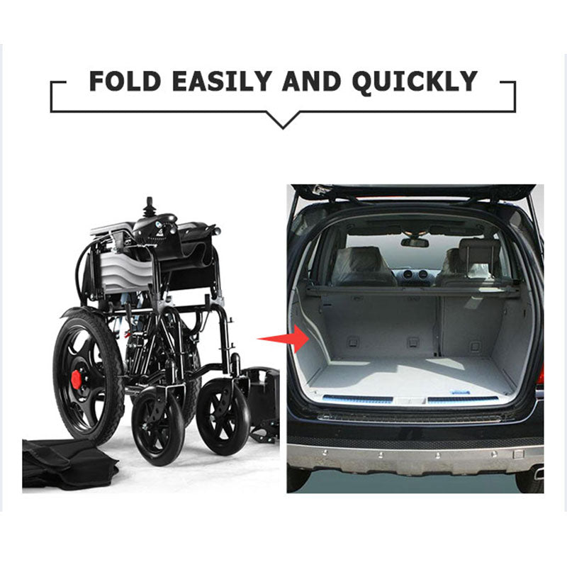 Electric Wheelchair With Folding Frame Safe Electric Wheelchair With Long Range Portable And Comfortable Mobility Aid For Elder, Seniors & Disabled People