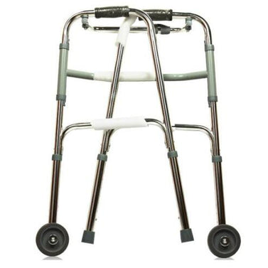 Lightweight Folding Walker With Front Wheels Mobility Standing Aid For Elderly, Senior & Injured People