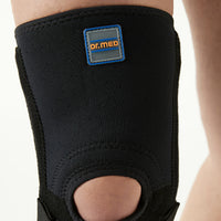 Medical Knee Brace Support With Cross Strap For Sports & Injury Support Adjustable Compression Support With Bi-directional Strap For Soft Tissue Protection - Black